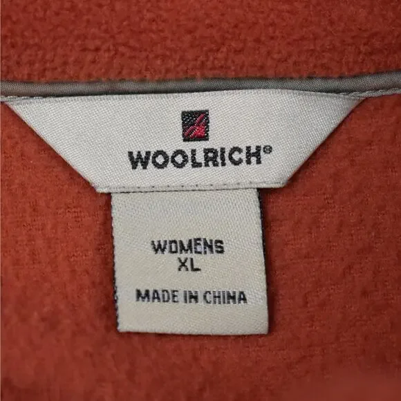 Woolrich firefly orange full zip fleece vest w/ zip pockets women's size xlarge - Picture 4 of 6